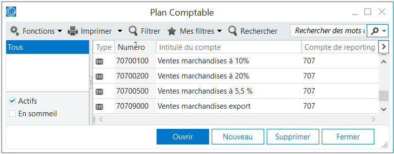 Comptes de reporting